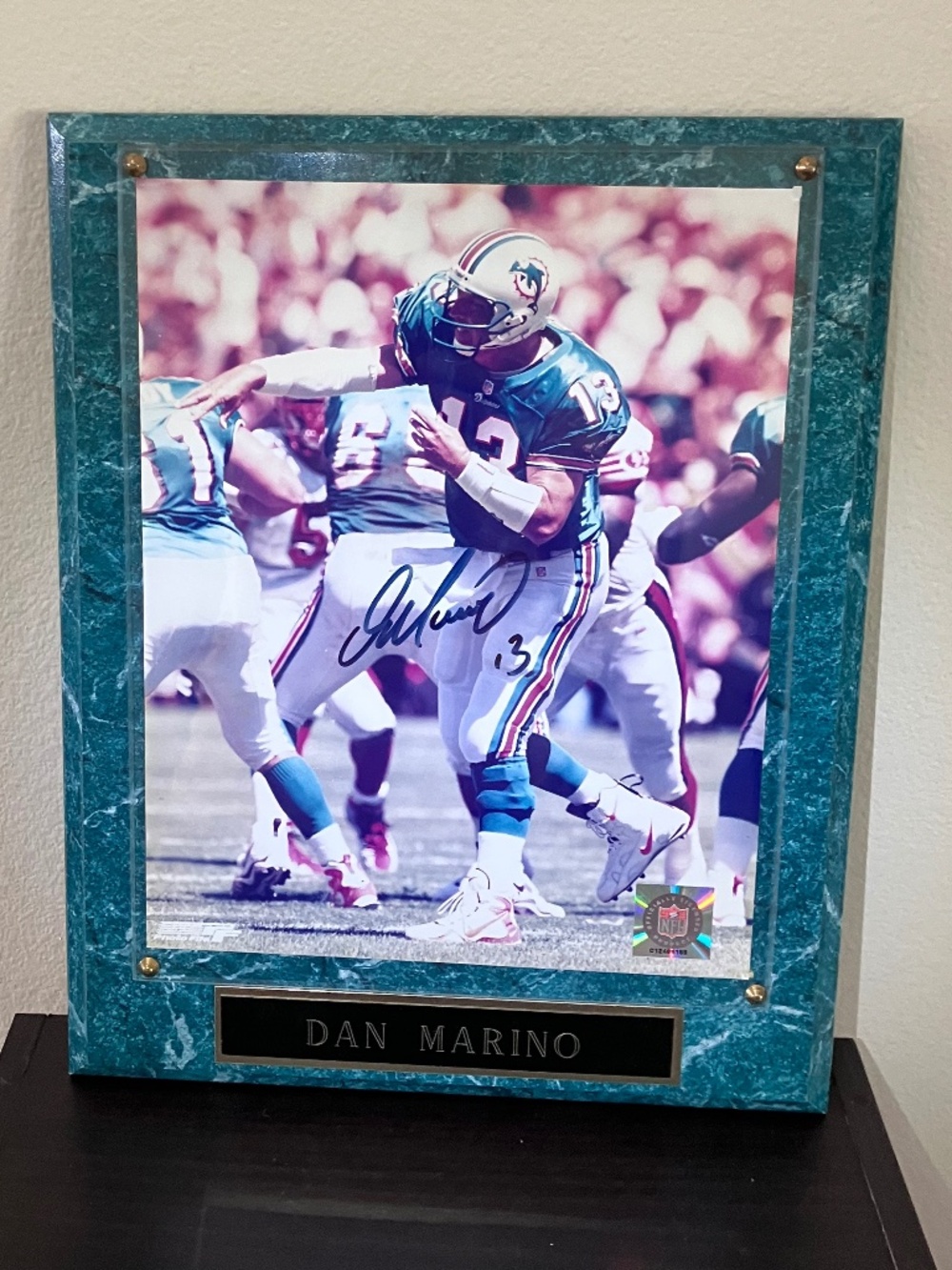 Dan Marino Autographed Officially Licensed NFL Picture/Plaque - Brand New